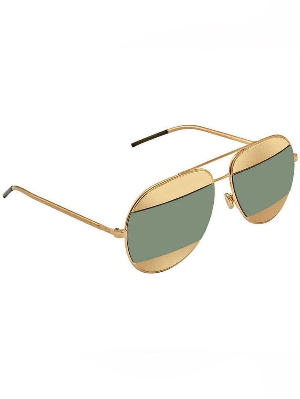 Dior Split Gold Frame Aviator Sunglasses with Gray Lenses